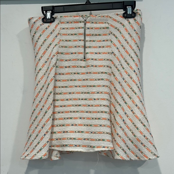 Maeve anthro tweed Striped Orange metallic and ivory Women's Skirt - Picture 6 of 9